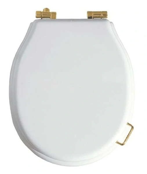 Крышка-сидение с микролифтом Boheme Vogue белая/золото 906-W-G (детальная фотография)