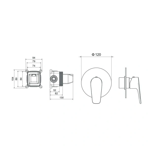 Смеситель для душа Акватек Бетта хром AQ1166CR (детальная фотография), для душа