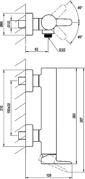 Смеситель для душа Ravak Puri хром X070145 (детальная фотография), для душа