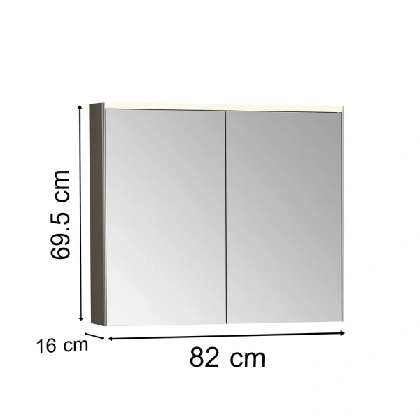 Зеркальный шкаф с подсветкой VitrA Core 80 см глянцевый антрацит 66911 (детальная фотография), 80 см