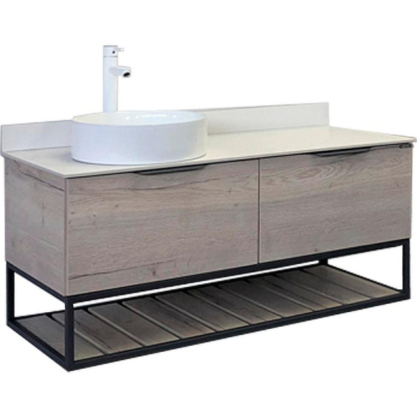 Тумба с раковиной подвесная Comforty Порто 120 см дуб дымчатый 00-00008905CF (детальная фотография)