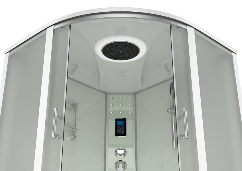 Душевой бокс, задние стенки серебристые, стекло матовое, Erlit Comfort ER 4350T-W3 ER4350T-W3 (детальная фотография), с гидромассажем