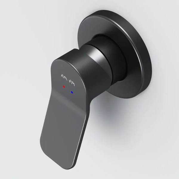 Смеситель для душа Am.Pm X-Joy чёрный F85A65022 (детальная фотография), из латуни, недорогие, округлая форма