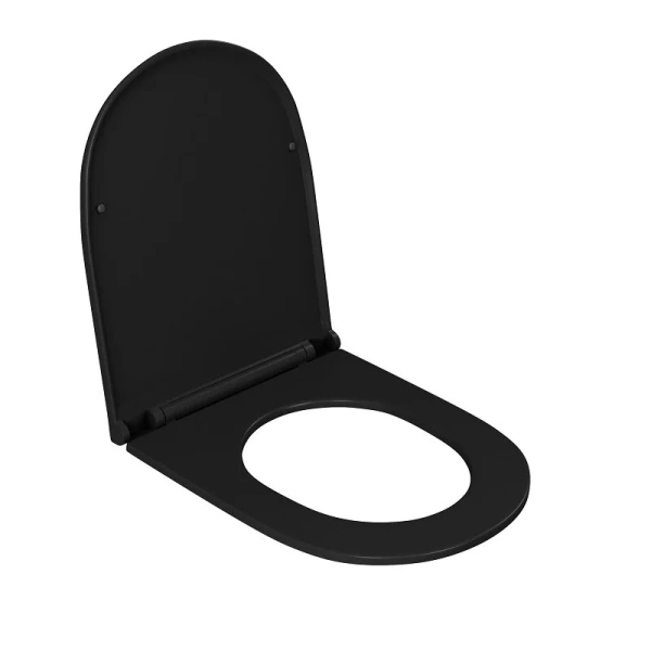 Унитаз подвесной D&K Matrix черный DT1396025 (детальная фотография), с горизонтальным, прямым выпуском, с прямым выпуском