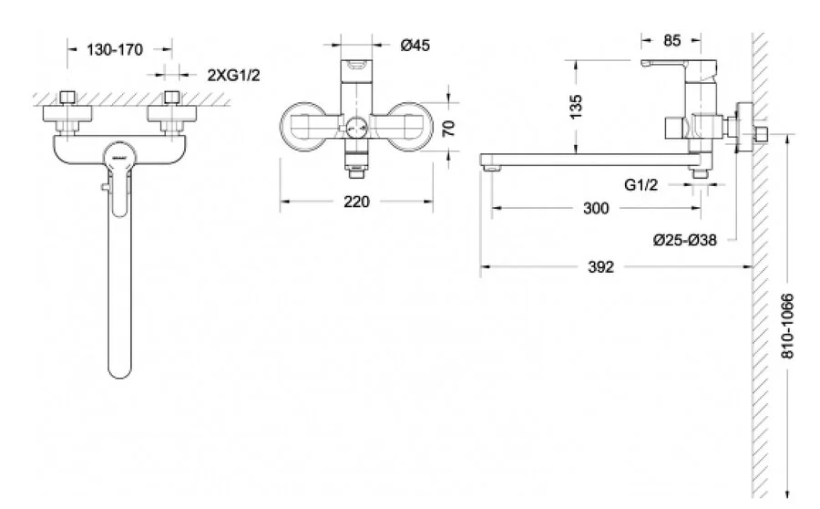 Комплект для ванной комнаты Bravat Stream F00411C (детальная фотография), душевые комплекты, наборы