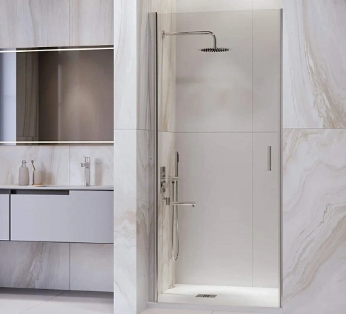 Душевая дверь в нишу RGW Leipzig LE-003 90 см профиль хром, стекло прозрачное - фото 2