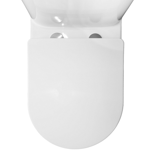 Унитаз компакт Azario Berton с сиденьем микролифт AZ-6093 (детальная фотография), безободковые, сиденье с микролифтом , с антивсплеском, компакт, низкие