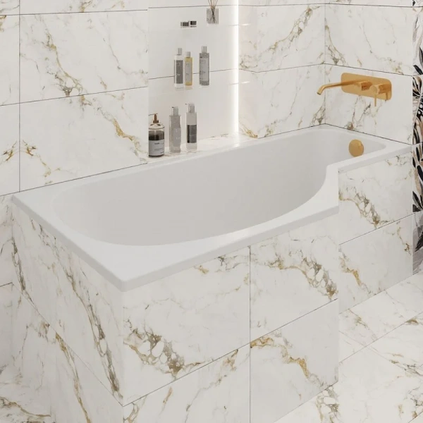 Ванна из искусственного камня Belux Вена ВВ-1600, 4810924211675, 160 x 75 см, белый (детальная фотография), угловые, приставные, встраиваемые