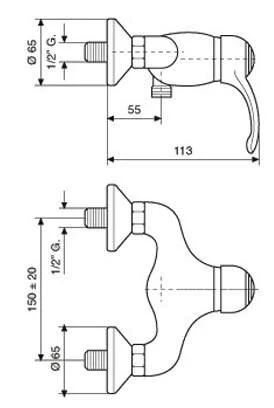 Смеситель для душа Emmevi Harmony 22002 (детальная фотография), для душа