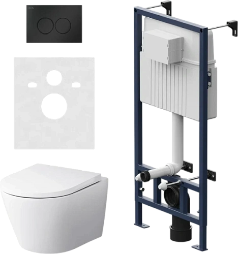 Унитаз с инсталляцией Am.Pm Sense с черной клавишей - фото 4