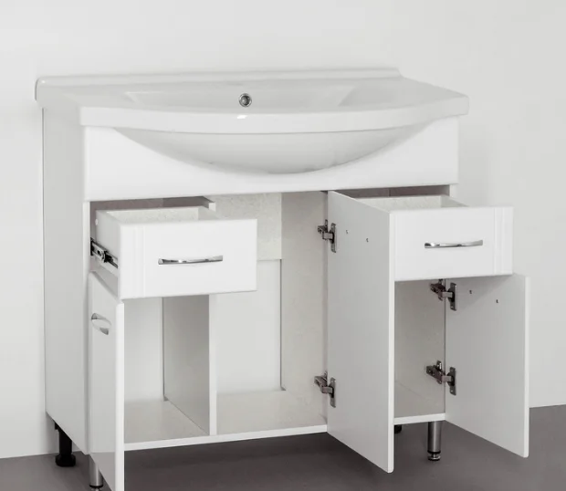 Тумба под раковину напольная Style Line Эко Стандарт 86 см белая ЛС-00000110 (детальная фотография), в наличии