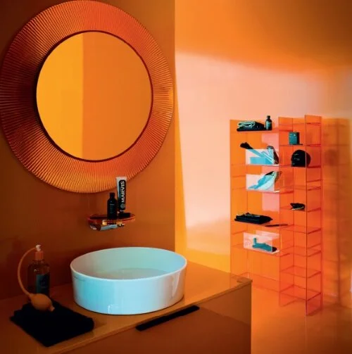 Зеркало круглое Laufen Kartell 78 см прозрачный пластик 3.8633.1.084.000.1 (детальная фотография), 80 см