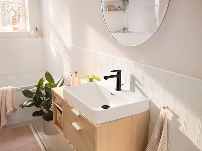 Смеситель для раковины Hansgrohe Rebris с донным клапаном 72517670 (детальная фотография), с донным клапаном
