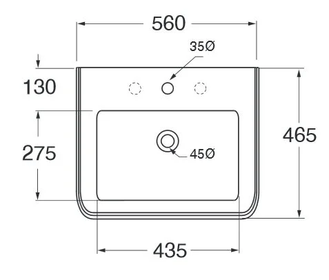 Раковина Azzurra Charme CHA255 CHA255 bi*1 (детальная фотография), современные, hi-tech