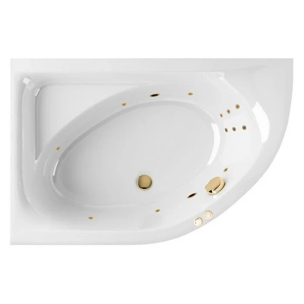 Ванна гидромассажная Excellent Aquarella Line 170 x 110 см, левая, белый/золото, WAEX.ARL17.LINE.GL (детальная фотография)