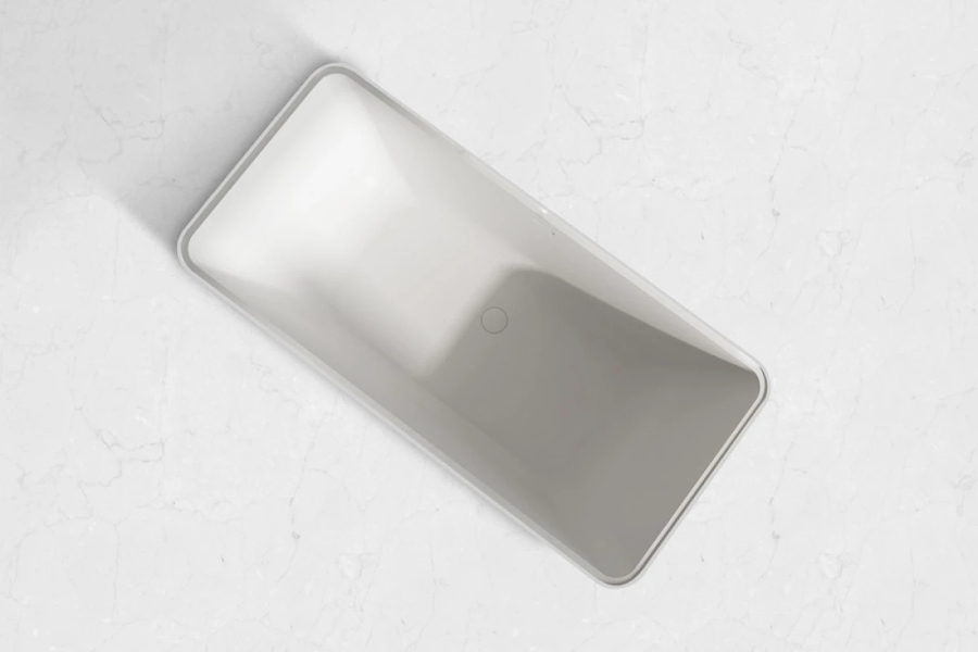 Ванна из искусственного камня Abber Stein 170x80 см белая матовая AS9623 (детальная фотография), 170x80 см