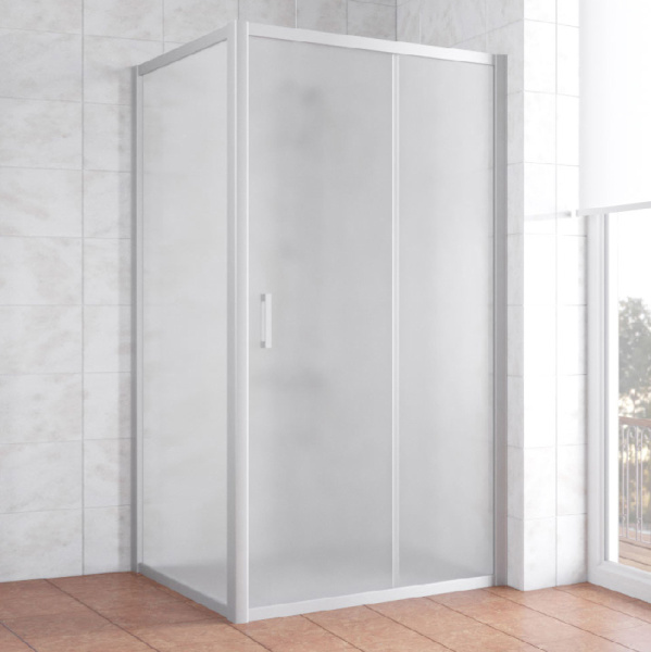 Душевой уголок профиль матовый хром стекло сатин Vegas-glass ZP+ZPV NOVO 110*100 07 10 (детальная фотография)