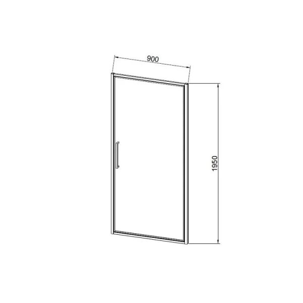 Душевая дверь в нишу Vincea Slim 90 см профиль хром стекло прозрачное VDP-4SL900CL (детальная фотография), современные, hi-tech