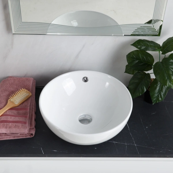 Раковина BelBagno 43 см накладная BB1077 (детальная фотография), в форме чаши, круглой формы