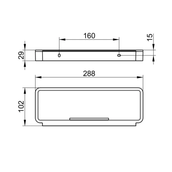 Полочка для ванной Keuco Plan хром/серый 14958010038 (детальная фотография), современные, hi-tech