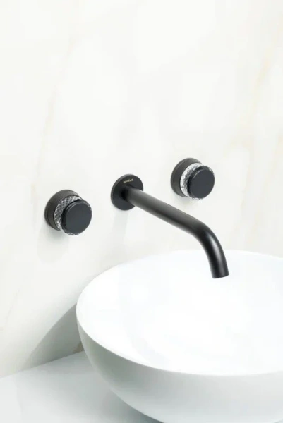 Смеситель для раковины Boheme Aura черный матовый 152-2-B-A (детальная фотография), черные