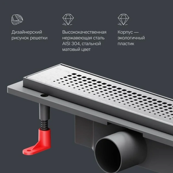 Душевой лоток Am.Pm PrimeFlow 40 см хром матовый W02SC-P11-040-01SB (детальная фотография), матовый хром index_1