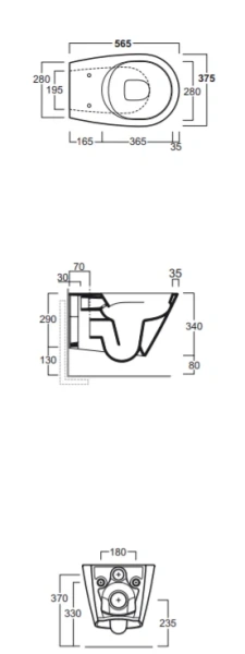Унитаз подвесной Simas Gambassi безободковый GA18bi (детальная фотография), современные, hi-tech