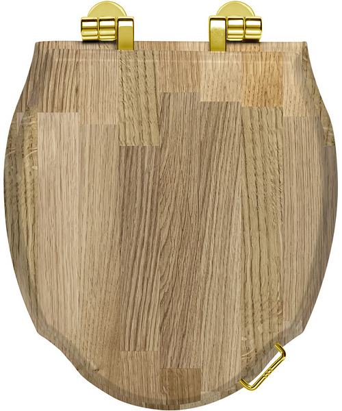 Крышка-сидение с микролифтом Devon & Devon Westminster светлый дуб, петли золото 3IBSEQUEW (детальная фотография)