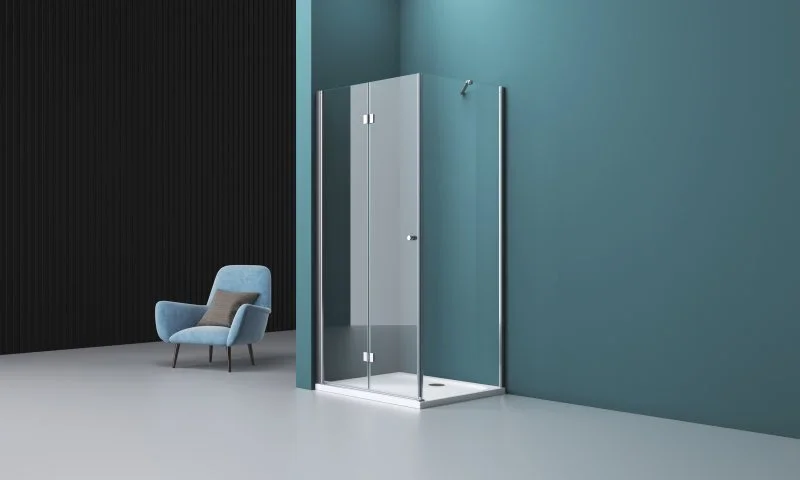 Душевой уголок BelBagno Albano 100х80 см с прозрачным стеклом, профиль хром ALBANO-ASH-1-100/80-C-Cr (детальная фотография), хром