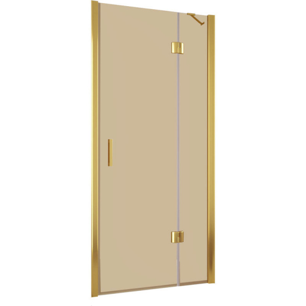 Душевая дверь профиль золотой стекло бронза Vegas-glass AFP TUR NOVO 120 09 05 R (детальная фотография)