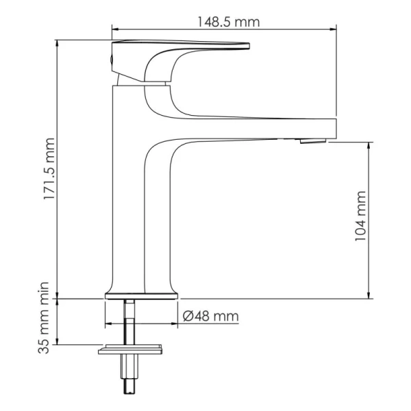 Смеситель для раковины WasserKRAFT Weida хром 3103 (детальная фотография), для раковины