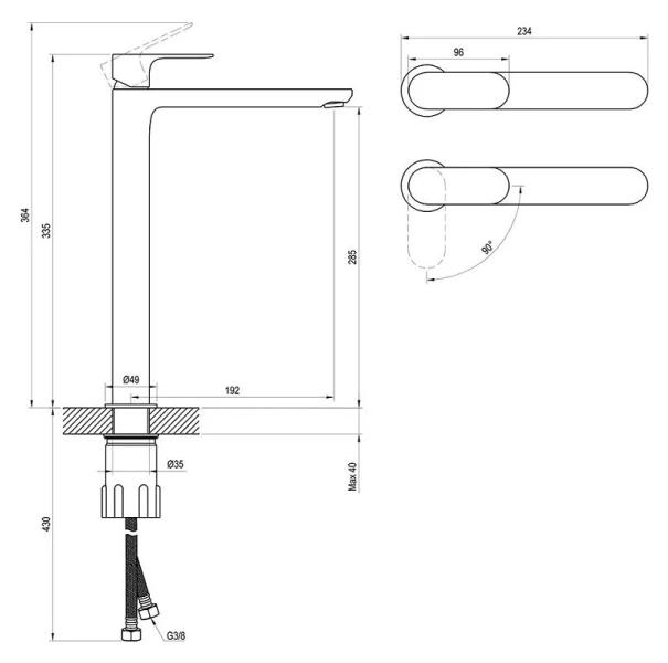Смеситель для раковины Ravak Eleganta белый матовый X070420 (детальная фотография), для раковины