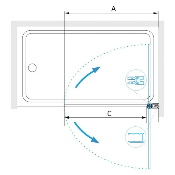 Шторка для ванны RGW Screens SC-109B 60x150 см профиль черный 411110906-14 (детальная фотография), современные, hi-tech