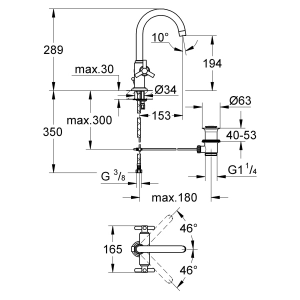 Схема (детальная фотография), с 1 монтажным отверстием