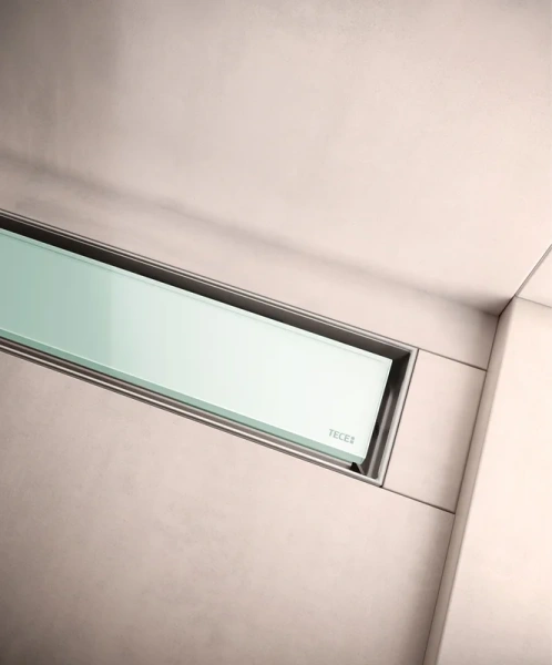 Панель для слива стеклянная, 90 см, цвет зелёный, Tece TECEdrainline 600990 (детальная фотография) index_1