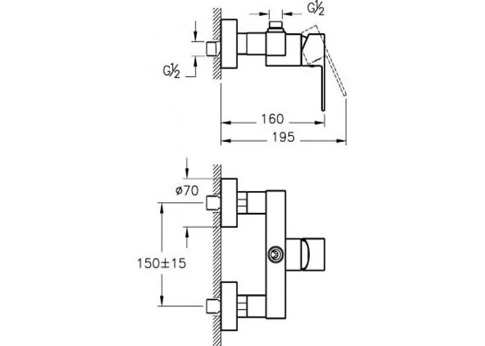 Смеситель для душа VitrA Flo S A41938EXP (детальная фотография), для душа