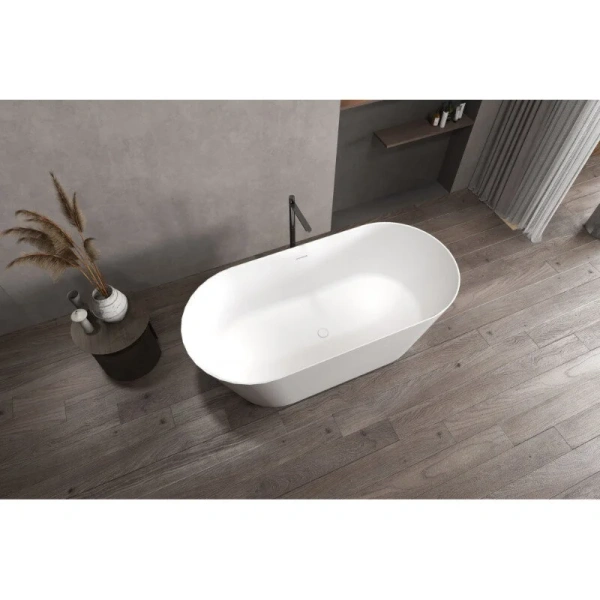 Ванна из искусственного камня Abber Stein 170x80 см белая матовая AS9605 (детальная фотография), 170x80 см