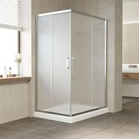 Душевой уголок профиль глянцевый хром стекло сатин Vegas-glass