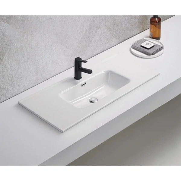 Раковина GID Integrado 9010s 102 см белая 71159 (детальная фотография), современные, hi-tech