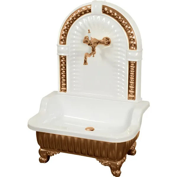 Раковина напольная Migliore Olivia Zampa бронза/белый 26263 (детальная фотография)