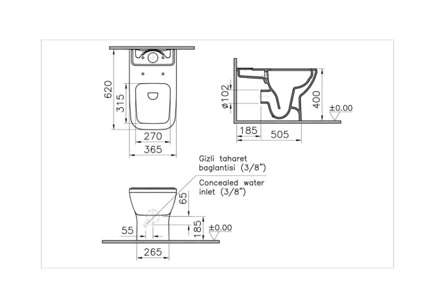 Унитаз компакт VitrA Integra безободковый 9833B003-7204 (детальная фотография), современные, hi-tech