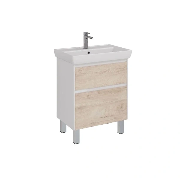 Тумба с раковиной Lemark Combi LM03C70T 70 см с выдвижными ящиками (детальная фотография), недорогo, комплект (набор)