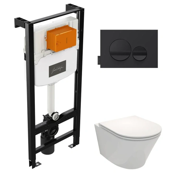 Унитаз с инсталляцией Jacob Delafon Rodin+ с тонким сиденьем E21748RU-00 (детальная фотография)