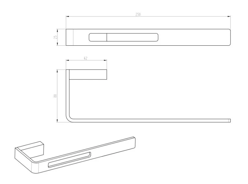 Полотенцедержатель Boheme Q Chrome 10945-CR (детальная фотография), современные, hi-tech
