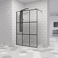 Душевая перегородка RGW Walk In WA-111B 140 см прозрачное стекло, профиль черный