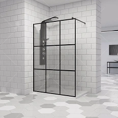 Душевая перегородка RGW Walk In WA-111B 140 см прозрачное стекло, профиль черный