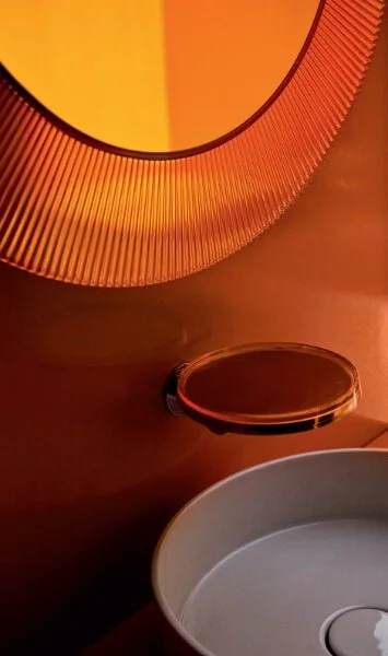 Зеркало круглое Laufen Kartell 78 см прозрачный пластик 3.8633.1.084.000.1 (детальная фотография), современные, hi-tech