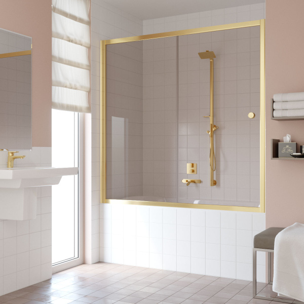 Душевая шторка на ванную стекло бронза Vegas-glass ZV 180 05 (детальная фотография)