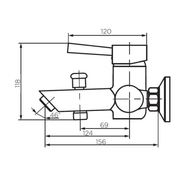 Смеситель для ванны Dorff Logic New из нержавеющей стали D3010000SS (детальная фотография), для ванны