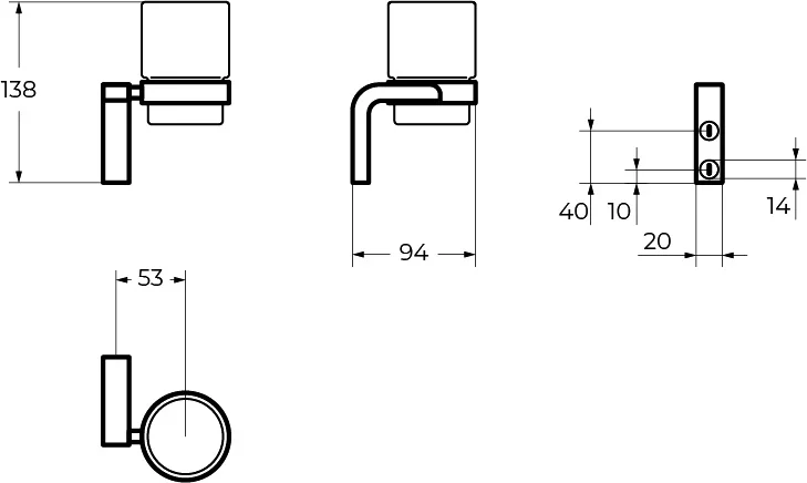 Стакан для ванной Cezares Ultima настенный CZR-F-8930 (детальная фотография), современные, hi-tech